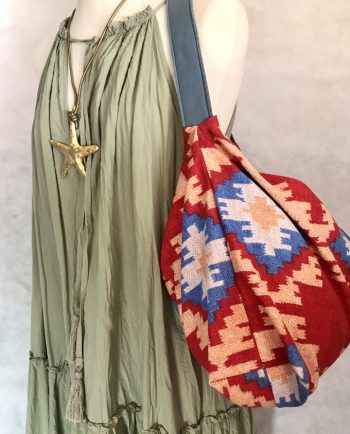 Bolsa de playa Amelie Kilim rojo1