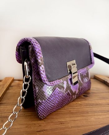 Bolso bandolera serpiente morado02