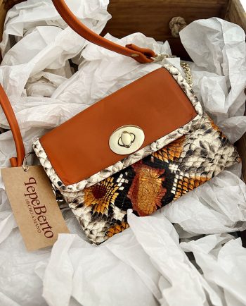 Bolso bandolera naranja print serpiente01