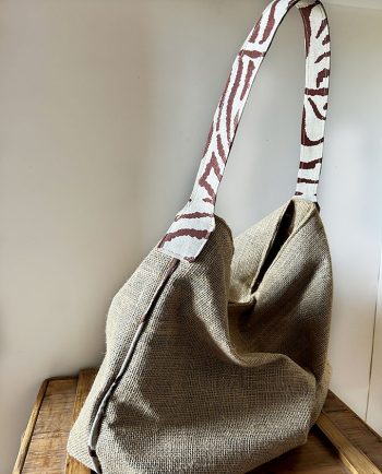 Bolsa de verano en yute con tela de safari02