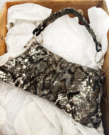 Bolso Baguette en tela print animal con pelo01