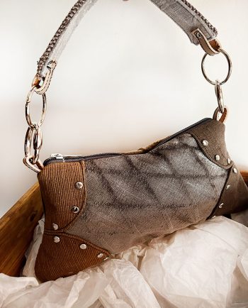 Bolso Baguette en mis de terciopelos marrones y tostados02