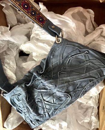 Bolso azul denim de piel