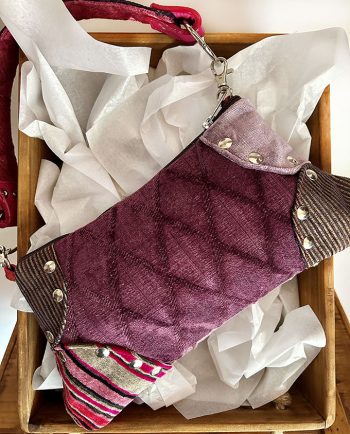 Bolso pequeño Baguette mix terciopelo violeta01