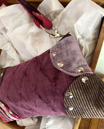 Bolso pequeño Baguette mix terciopelo violeta02