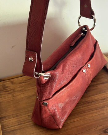 Bolso de hombro de piel de cordero color teja02