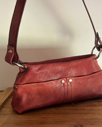Bolso de hombro de piel de cordero color teja01