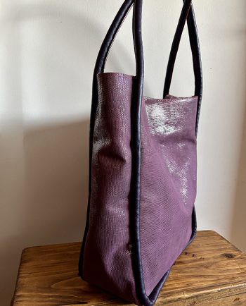 Bolso de piel malva brillante1