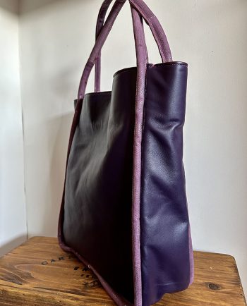 Bolso de piel color malva1