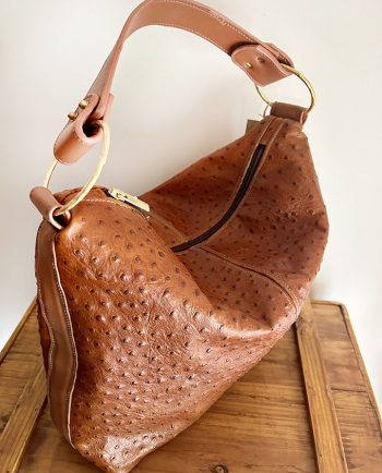 Bolso de piel marrón imitación avestruz02