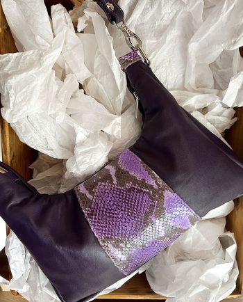 Bolso de piel morado y print serpiente01