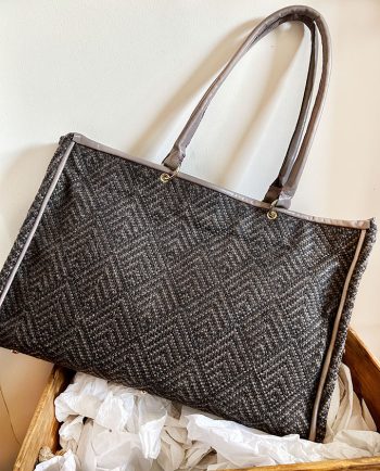 Bolso de tejido gris espiga XL01