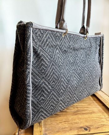 Bolso de tejido gris espiga XL02