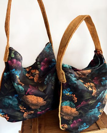 Bolso estampado de terciopelo y chenilla dorada01