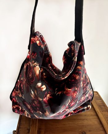Bolso en terciopelo estampado digital de flores02
