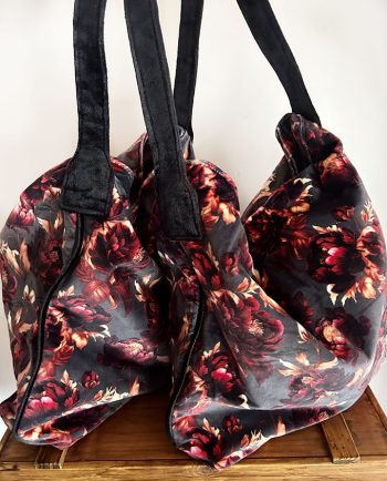 Bolso en terciopelo estampado digital de flores01