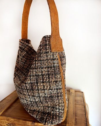 Bolso de tela Chanel en marrón y terciopelo02