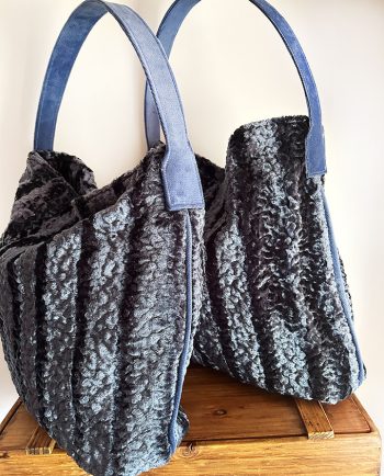 Bolso de pelo sintético azul cobalto01