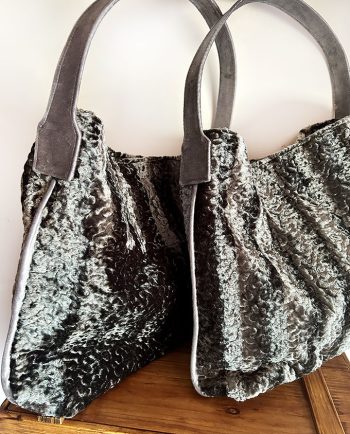 Bolso verde en tela de pelo sintético01