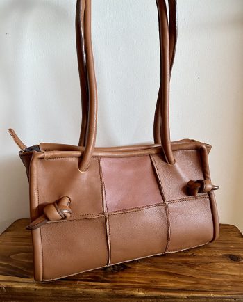 Bolso en piel marrón tostado1