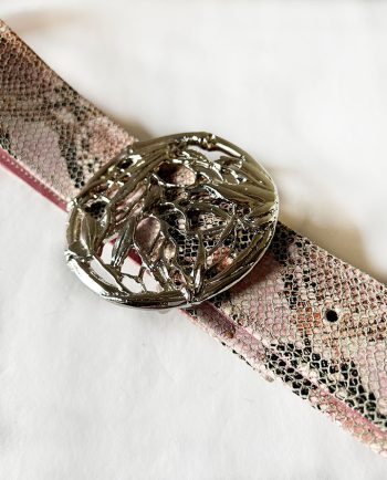 Cinturón ancho piel print serpiente rosa02