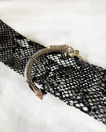 Cinturón ancho print serpiente negro y blanco01