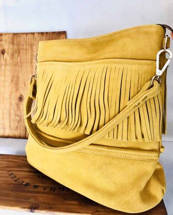 bolso de ante color mostaza