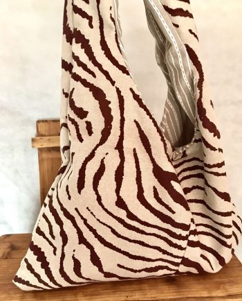 bolsa playa estampado safari reversible