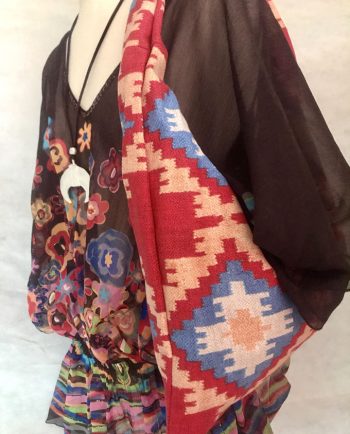 bolsa de playa niña kilim rojo reversible1