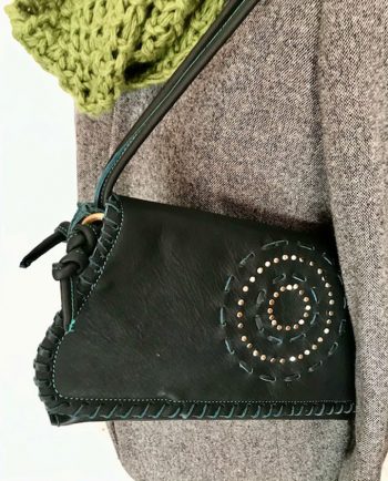 bolso de piel verde