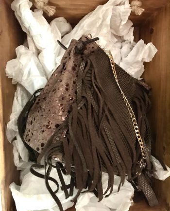 bolso piel marron